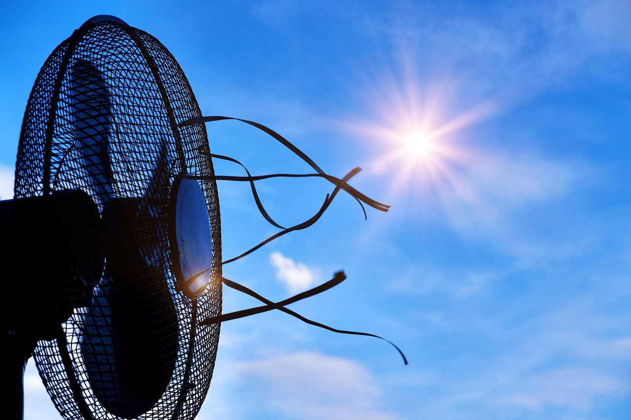 Kühle Luft an heißem Sommertag