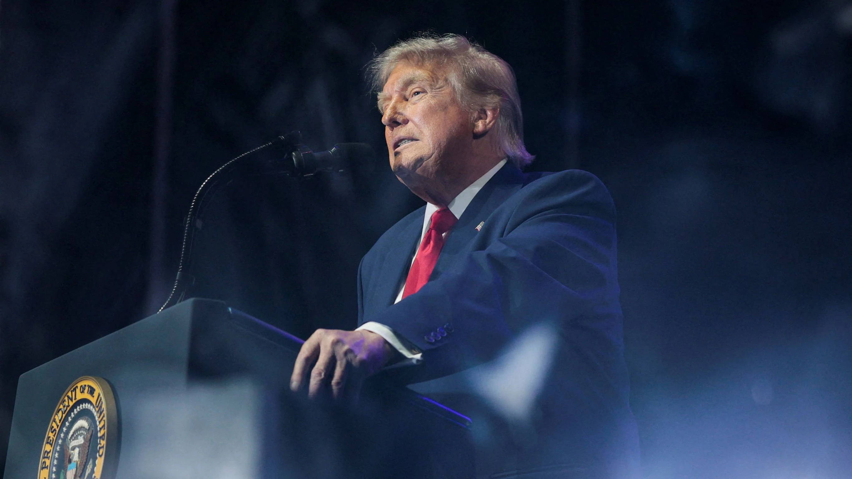 U.S. President Donald Trump speaks at a rally to kick off the Great American State Fair in celebration of the 250th anniversary of U.S. independence on the National Mall in Washington, D.C., U.S., June 24, 2026. REUTERS/Evan Vucci