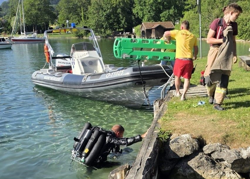 Der Mann soll bei diesem Badeplatz plötzlich untergegangen sein.