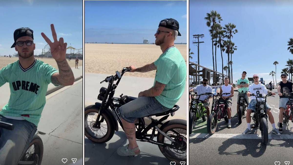Marko Arnautovic genießt den Tag am Beach.