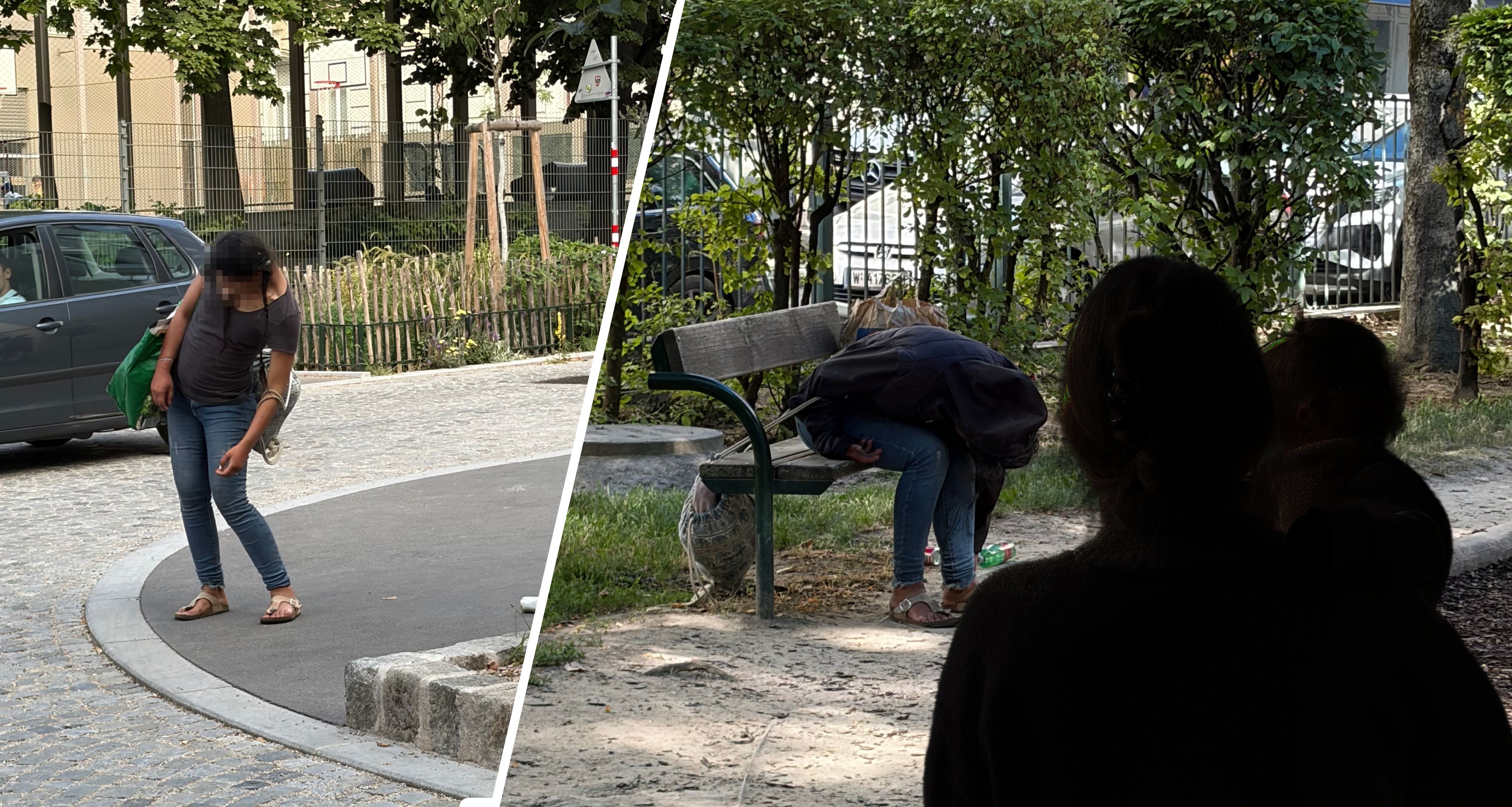 Wiener Mutter klagt: Stark beeinträchtigte Drogensüchtige würden sich am helllichten Tag vor und neben der Volksschule, dem Spielplatz sowie dem Kindergarten herumtreiben.
