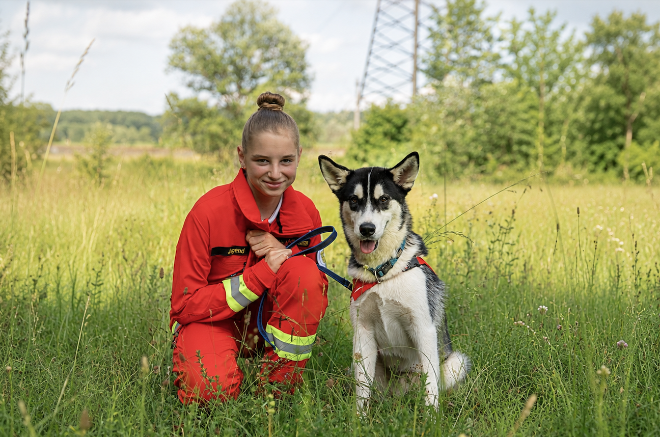 Lisa und Sammy üben gemeinsem für den Ernstfall.
