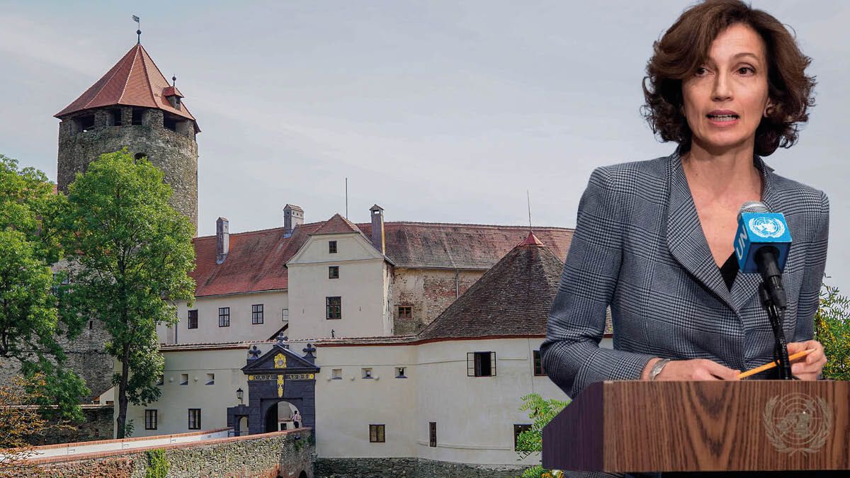 Malerische Kulisse für die Experten-Gespräche. Rechts: UNESCO-Generaldirektorin Audrey Azoulay.