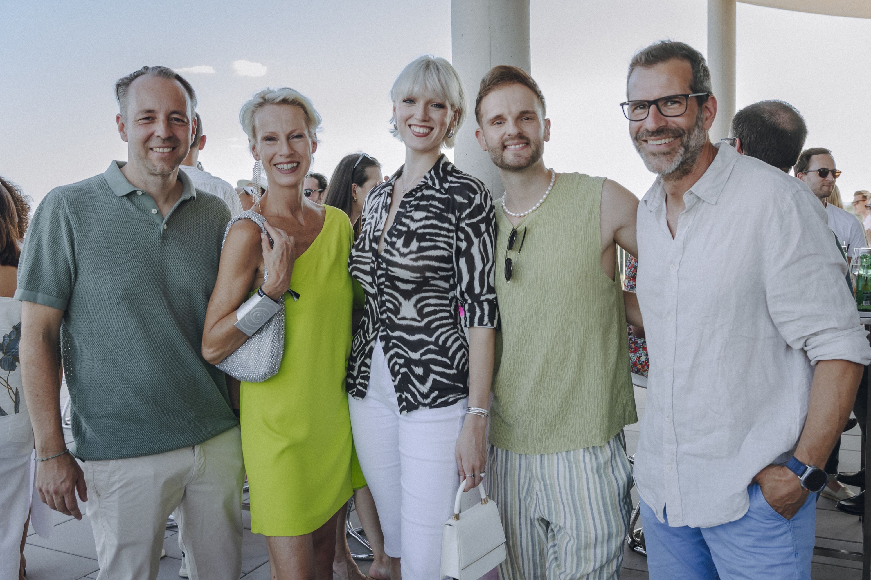 Veranstalter Patrik Gräftner und Michael Posch mit Martina Gleissebner-Teskey, Lou-Anne Gleissenebner und Herby Stanonik