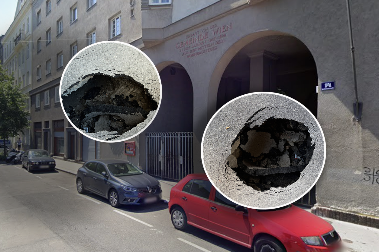 Durch die Hitze wurde der Asphalt beschädigt.