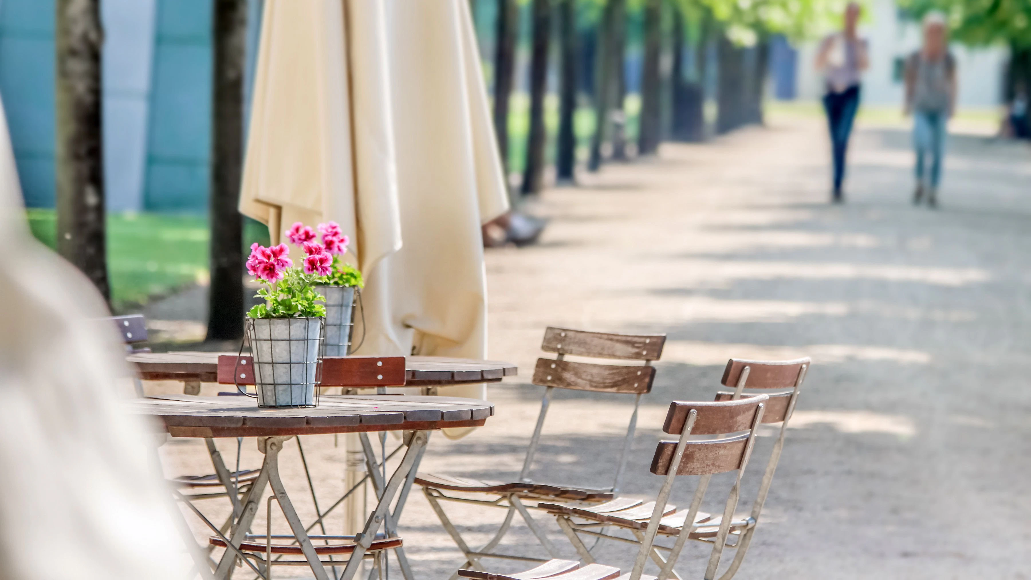Garden restaurant in the park of Rosenborg Castle in Copenhagen, Denmark