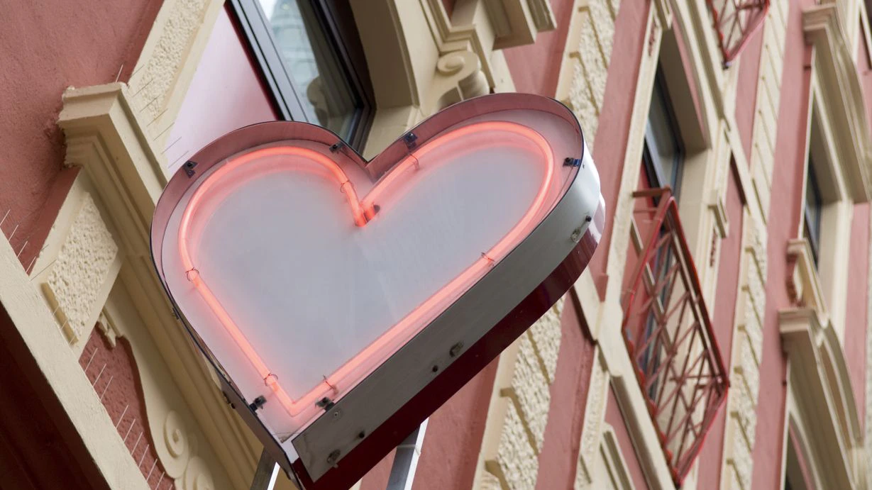 Neon heart in the red light district