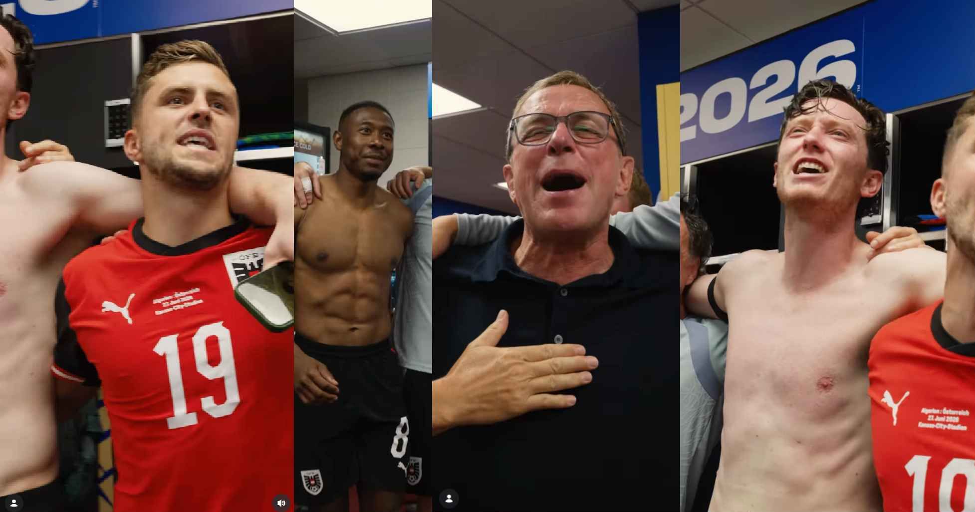 Baumgartner, Alaba, Rangnick, Gregoritsch und Co. feierten in der Kabine.