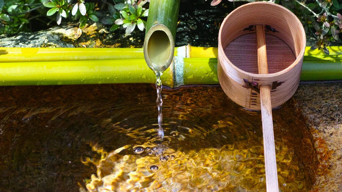Japanese-style material, Tsukubai and ladle