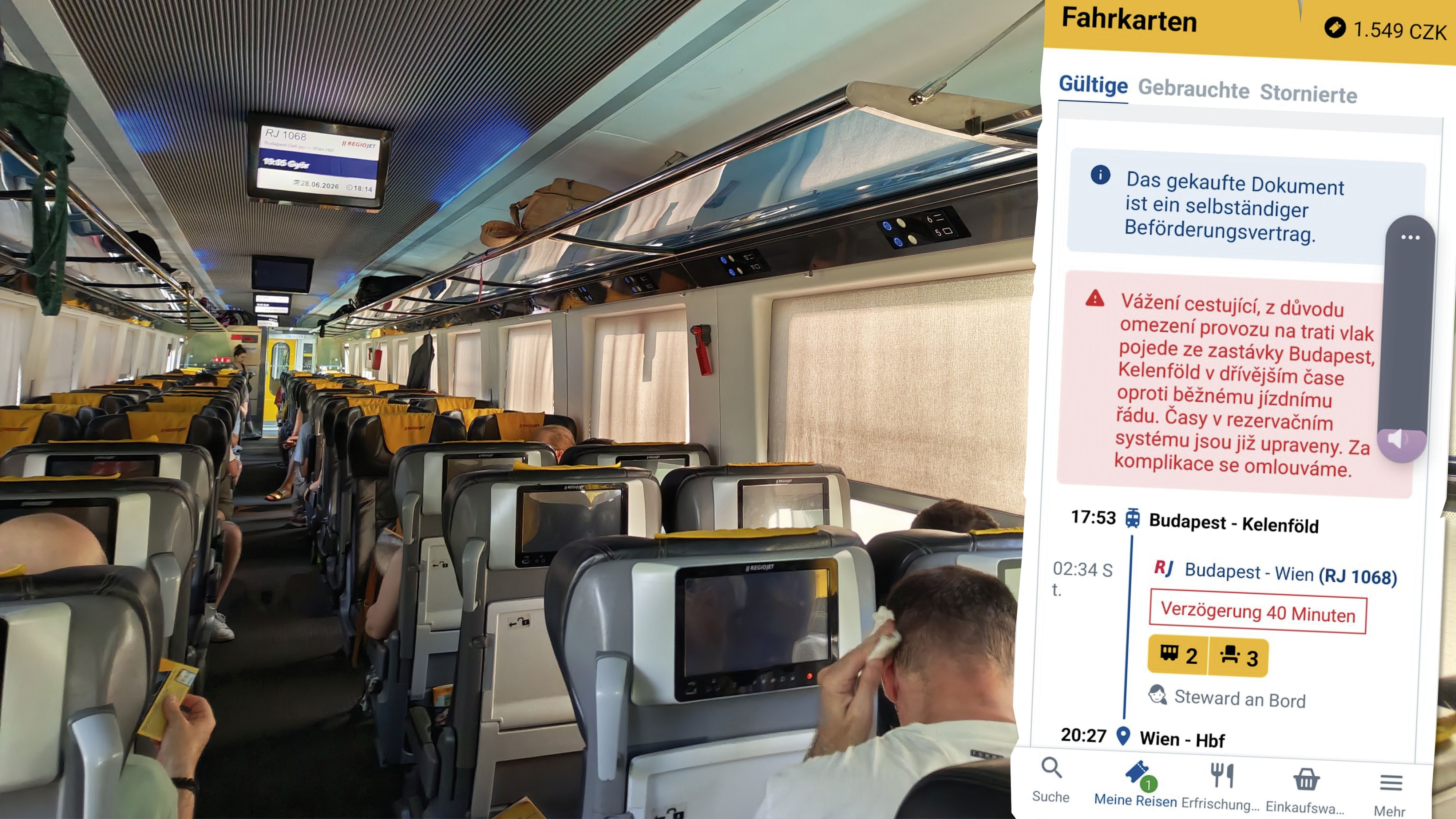 Die Zugfahrt wurde zum Höllenritt - hier ein Blick in das Abteil.