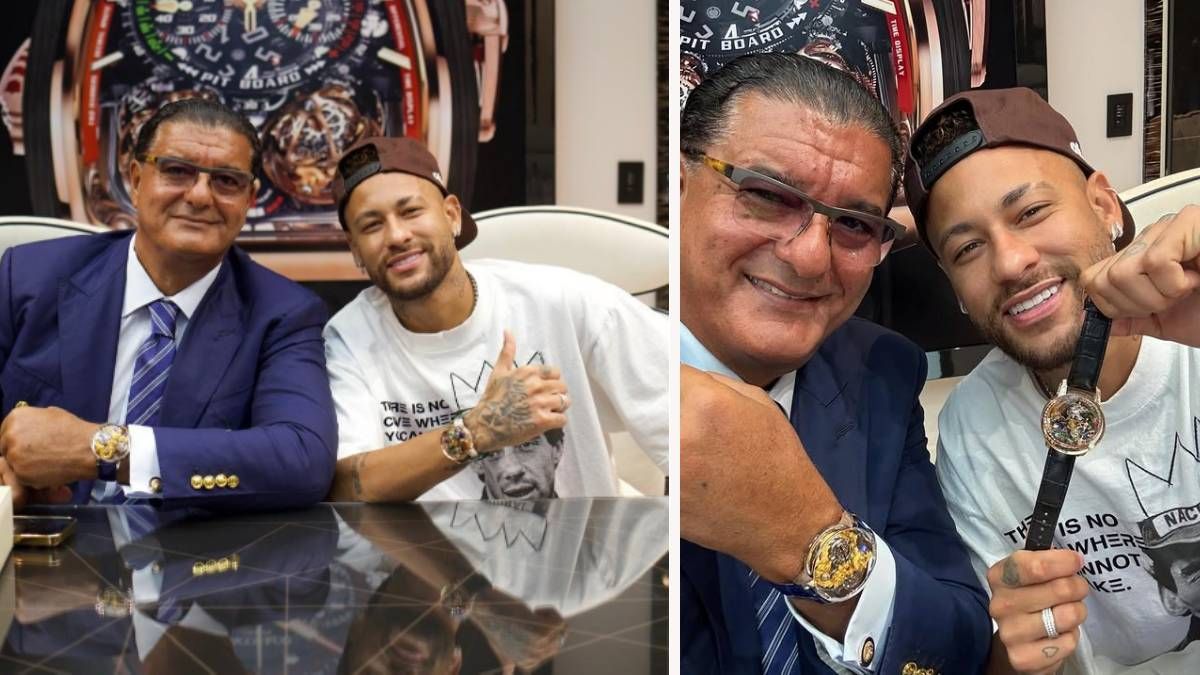 Neymar mit dem Uhrenhändler Jacob Arabo
