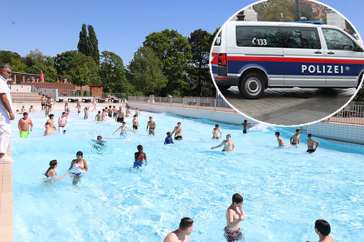 Die Polizei rückte am Sonntag ins Laaerbergbad aus.