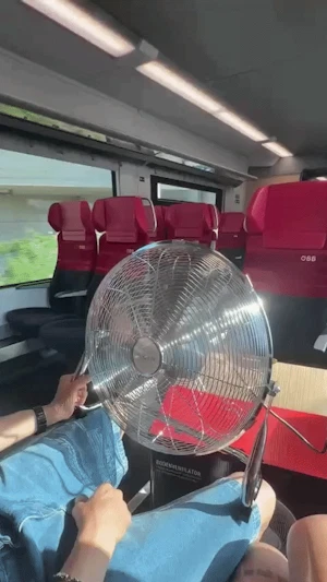 Glut-Hitze in Wien: Ventilatoren ausverkauft, Hitze im Zug ohne Klimaanlage – kreative Abkühlung sorgt für Erleichterung bei Fahrgästen.