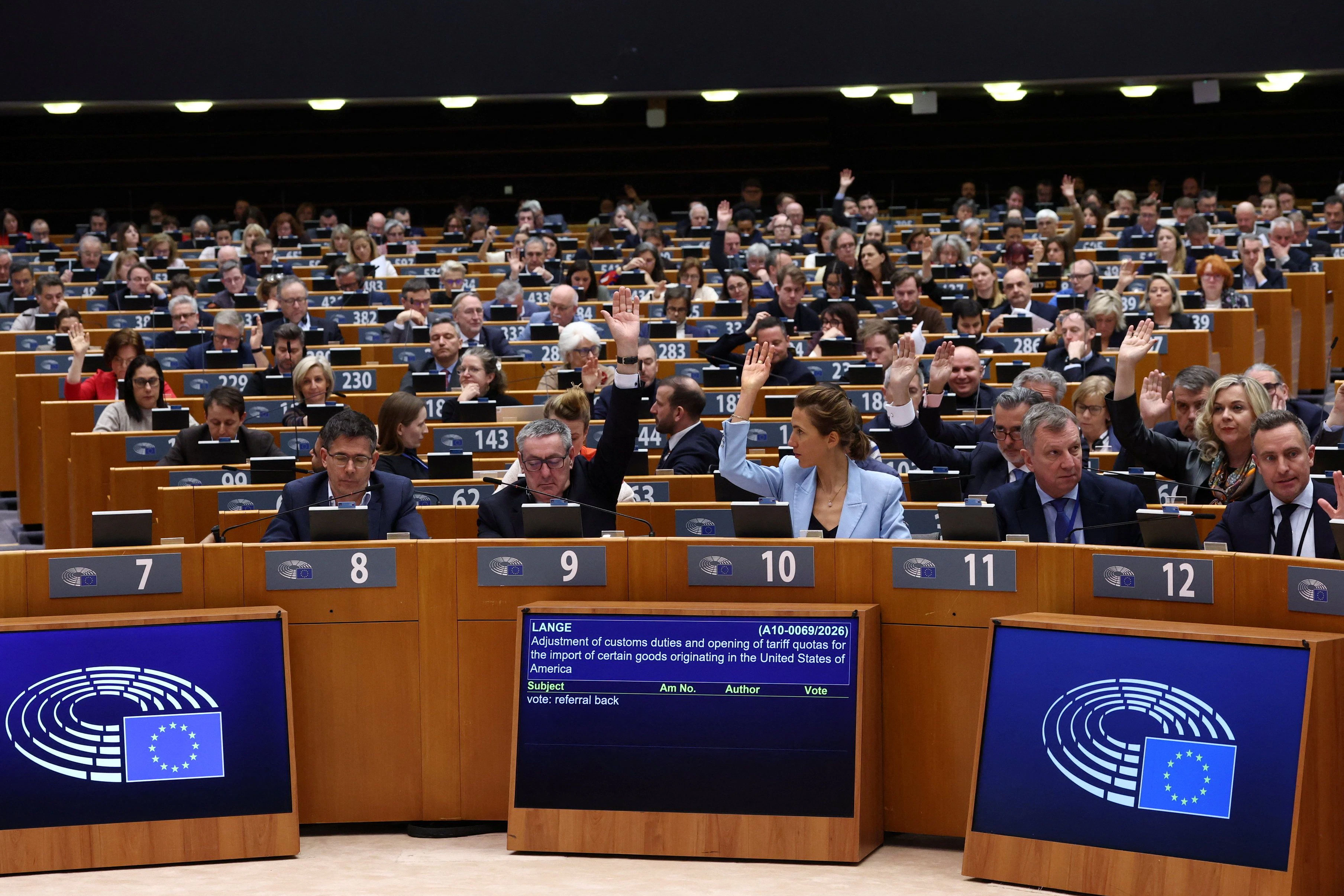 Abstimmung im EU-Parlament über den Zoll-Deal mit den USA im März 2026: alles in allem "nur etwa 1 Jahr" zwischen Deal und Gesetz – die USA benötigten keine acht Wochen
