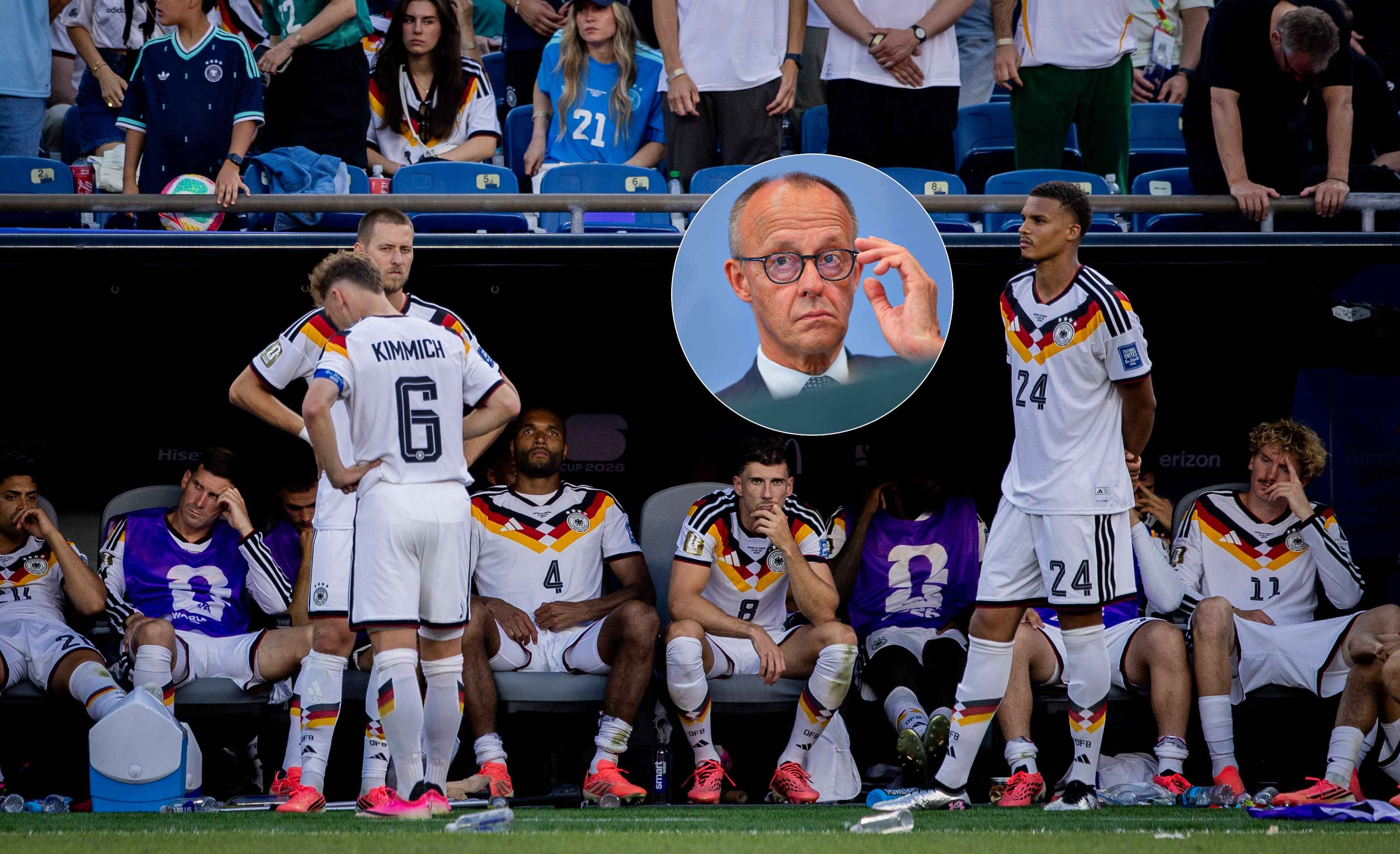 Friedrich Merz steht zum DFB-Team.