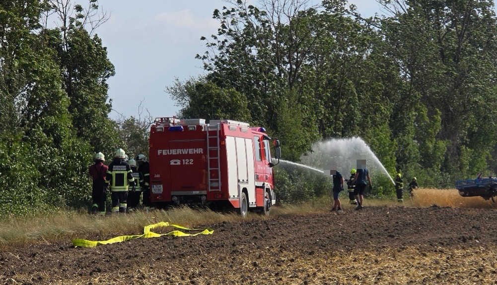 Auf einem Feld in Dürnrohr brach am Montag, 29. Juni, ein Brand aus, der sich innerhalb kurzer Zeit weiter ausbreitete.