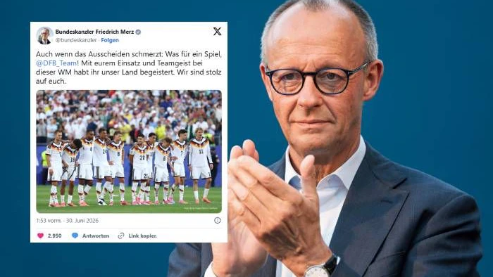 Der deutsche Bundeskanzler Friedrich Merz - er regt mit diesem Posting auf.