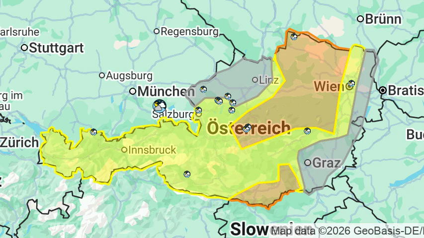 Schwerste Unwetter treffen am Dienstagabend auf Österreich. 