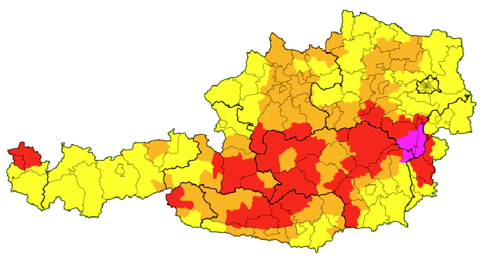 Gewitter, Hagel und Sturm: Die aktuellen Unwetterwarnungen in Österreich
