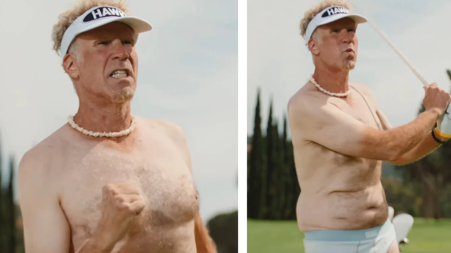 Will Ferrell fällt in Unterwäsche beim Golfen auf.