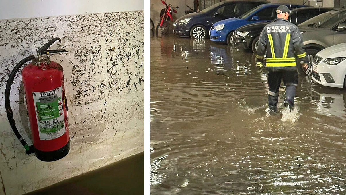 Heute.at - Überflutet – Starkregen setzt Tiefgarage unter Wasser