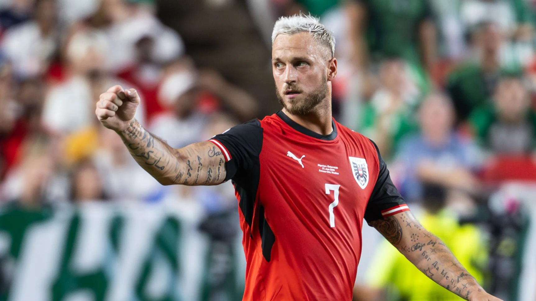 KANSAS CITY,MISSOURI,USA,28.JUN.26 - SOCCER - FIFA World Cup 2026, group stage, Algeria vs Austria. Image shows the rejoicing of Marko Arnautovic (AUT). Photo: GEPA pictures/ Armin Rauthner