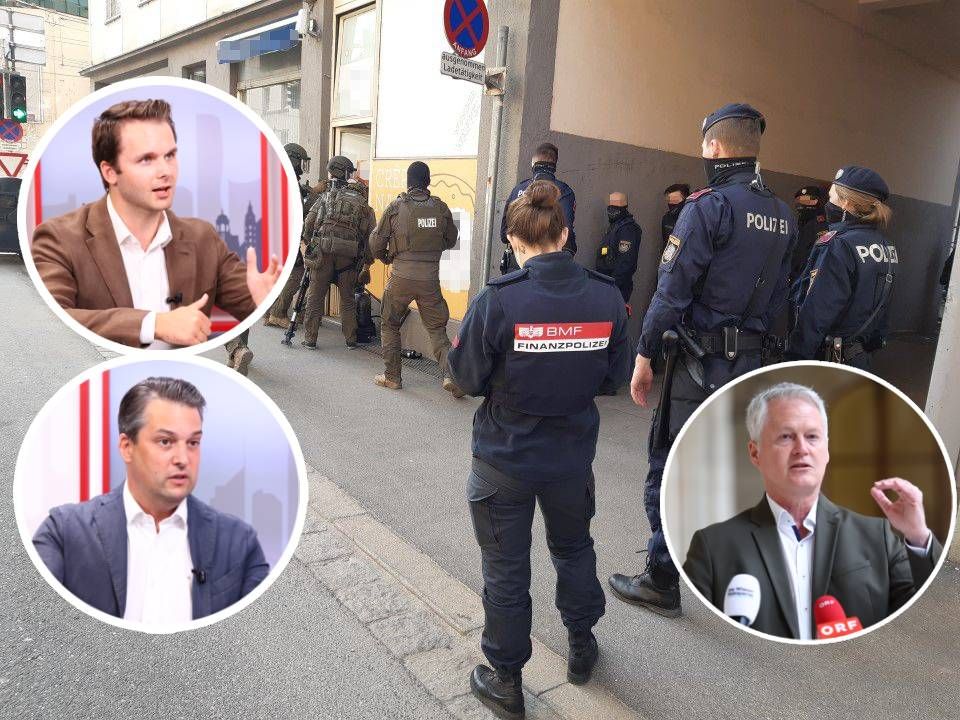 ÖVP-Harald Zierfuß (oben), FPÖ-Dominik Nepp (unten) und Grüne-David Ellensohn (re.) fordern eine lückenlose Aufklärung.