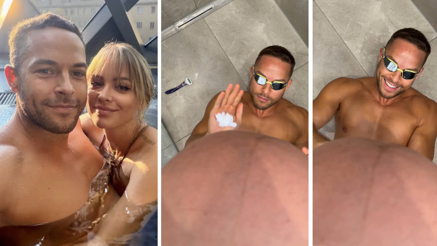 Andrej Mangold geht seiner schwangeren Frau zur Hand.