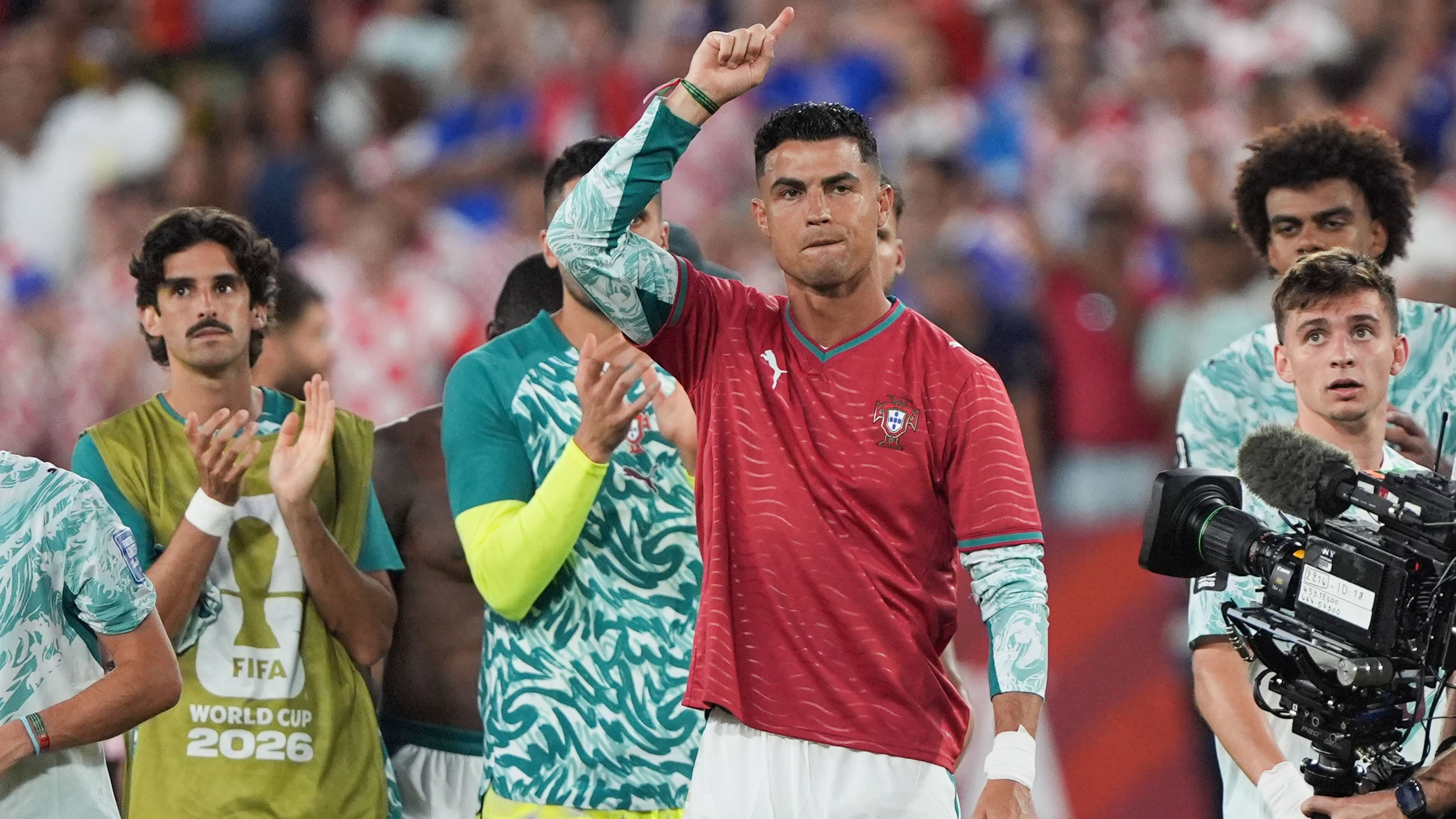 Portugal v Croatia Round of 32 - FIFA World Cup, WM, Weltmeisterschaft, Fussball 2026 Cristiano Ronaldo 7 of Portugal national team, Nationalteam celebrating during the FIFA World Cup 2026 round of 32 match between Croatia and Portugal at Toronto Stadium. on July 2, 2026 in Toronto, Canada. Photo by Leonardo Ramirez/ Eyepix Group Copyright: xLeonardoxRamirez/xEyepixxGroupx LR02072026-02426