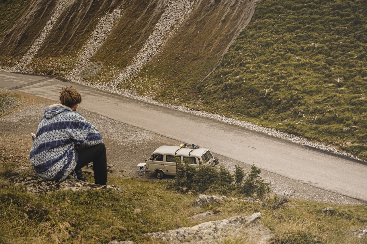 Wohnmobil in den Alpen