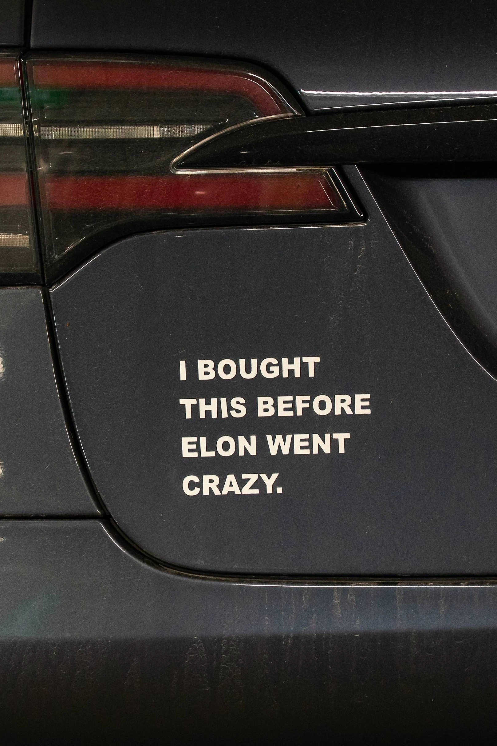 "Ein Akt der Notwehr" waren für viele Tesla-Besitzer diese und ähnliche Sticker nach Elon Musks "Ausflug" in die US-Bundespolitik
