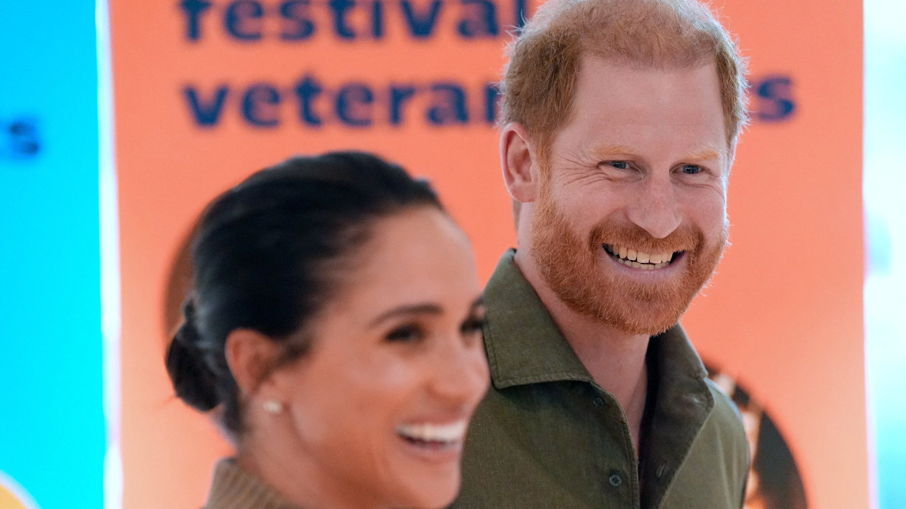 Britain's Prince Harry and Meghan, the Duke and Duchess of Sussex arrive at the Australian National Veterans Arts Museum (ANVAM) in Southbank, Melbourne, Australia, April 14, 2026.    Jonathan Brady/Pool via REUTERS 