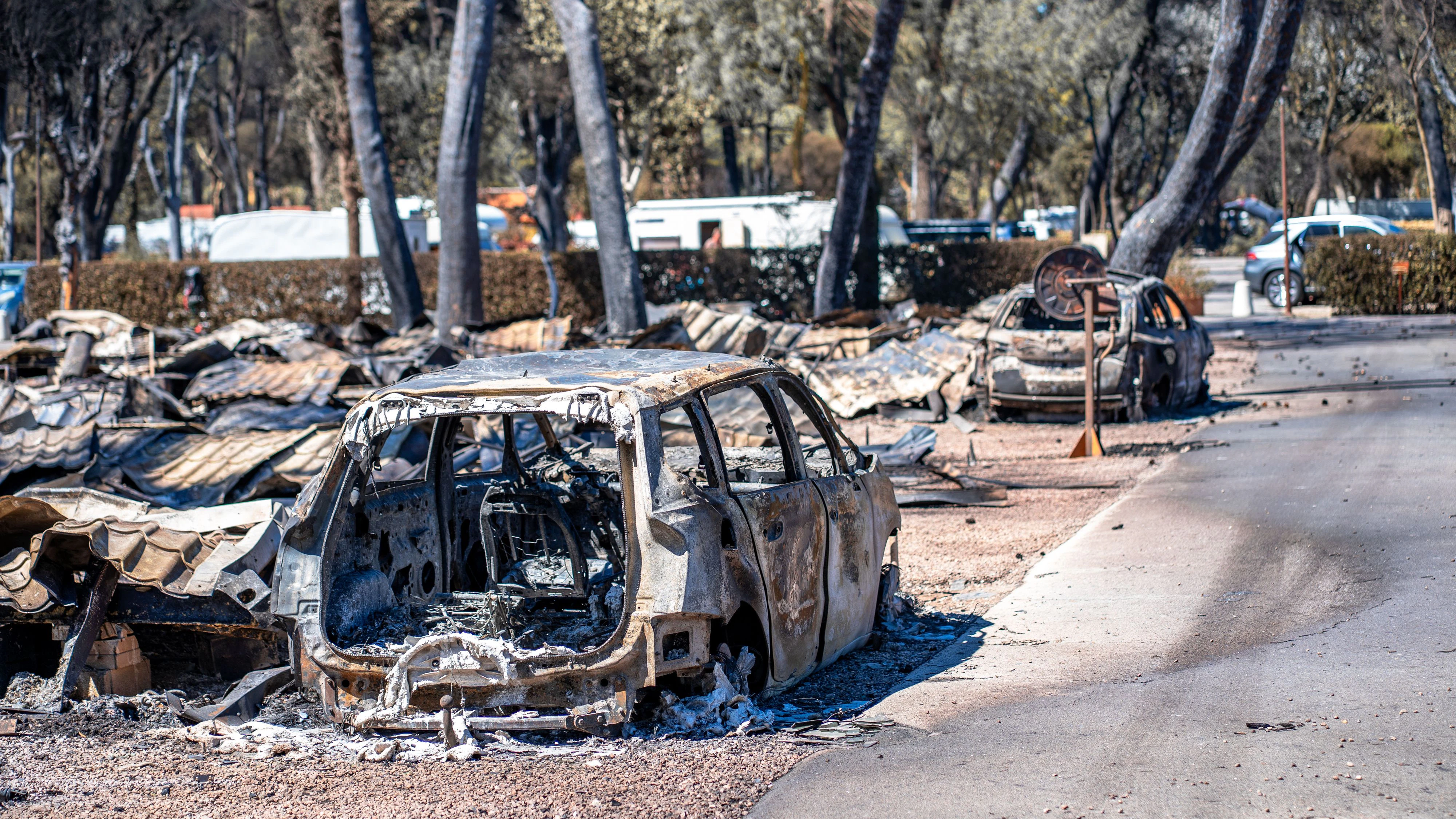Zerstörter Campingplatz in Canet-en-Roussillon am Freitag.