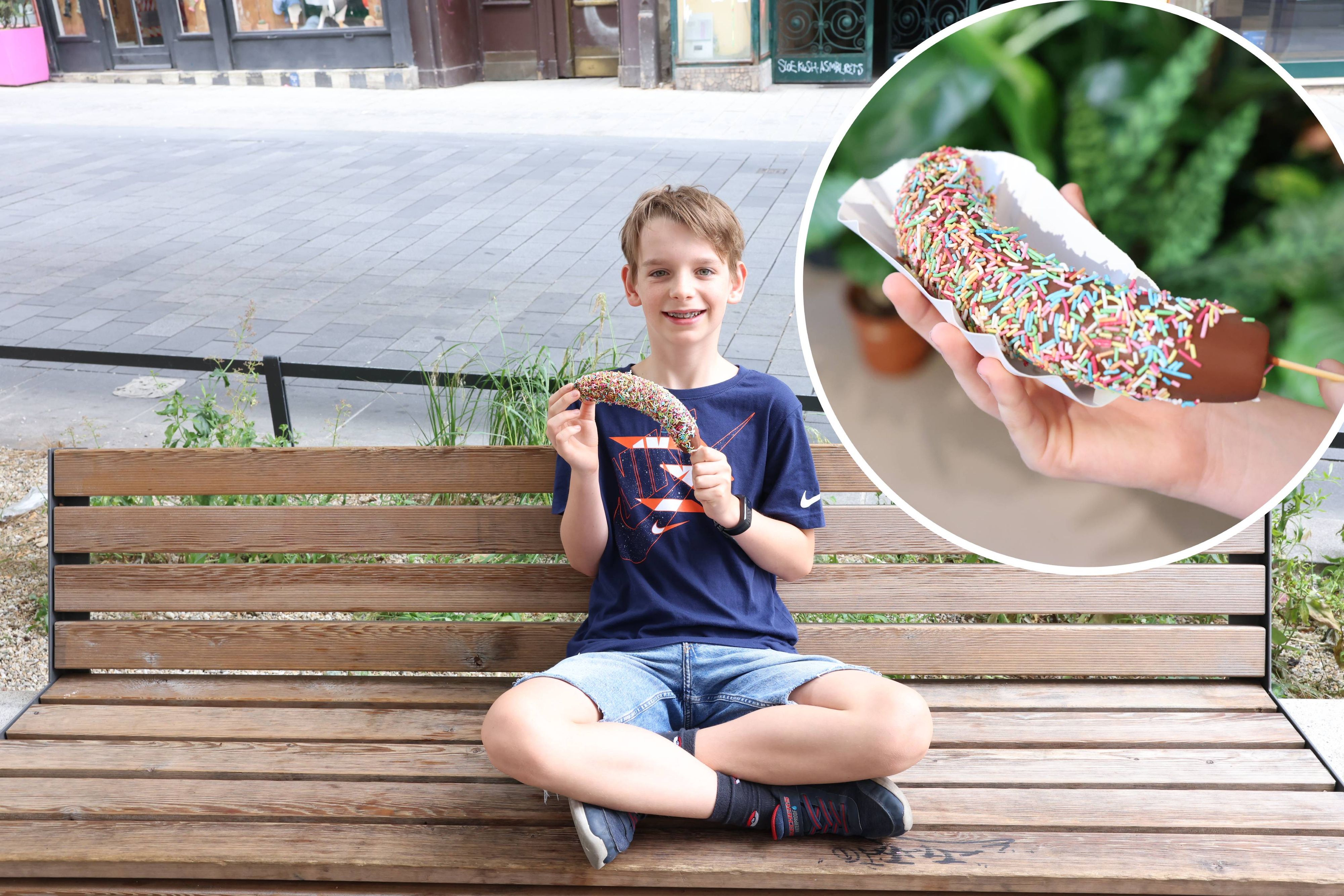 Die Frozen-Banana wird besonders gerne mit Streusel bestellt.