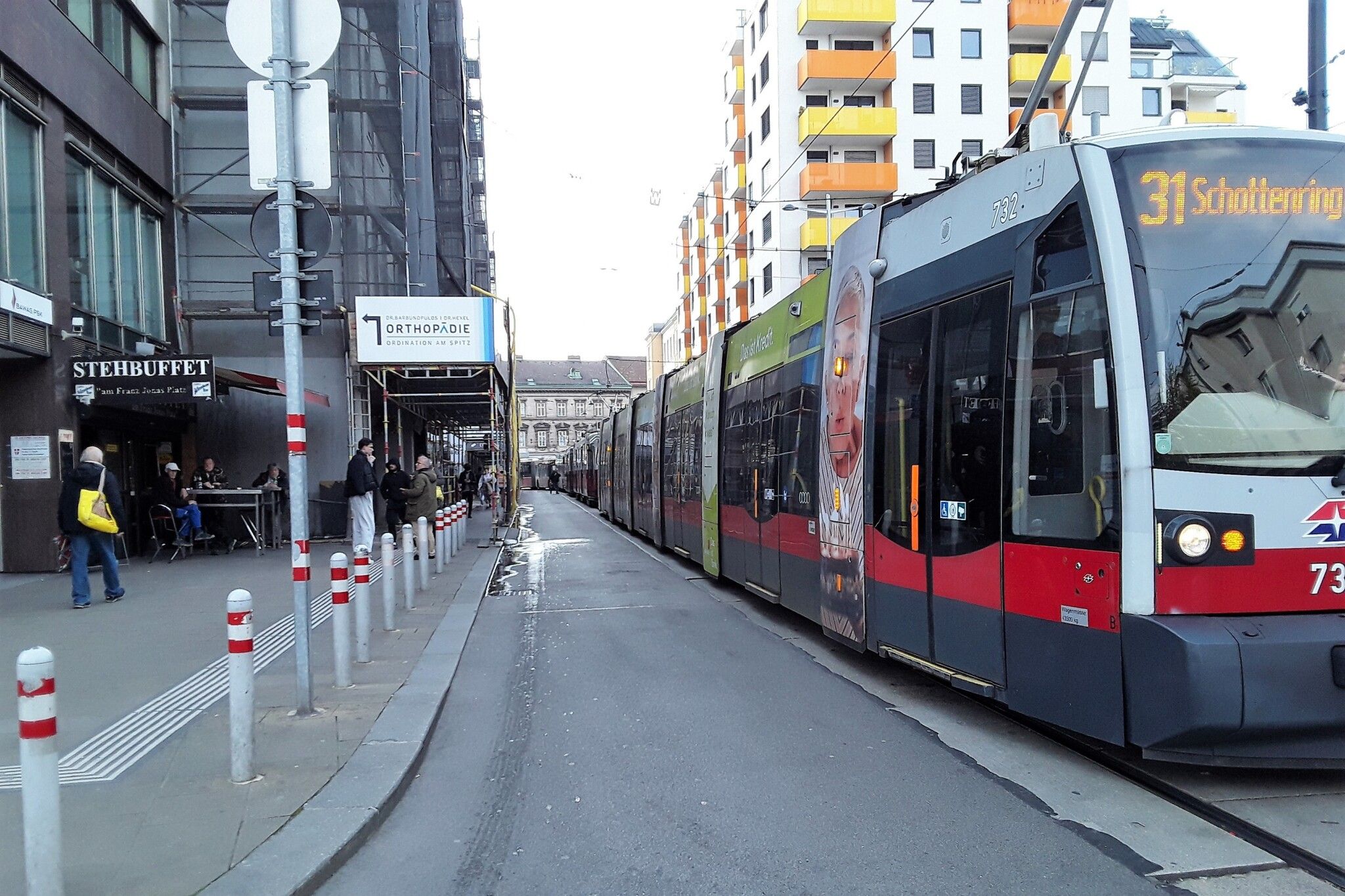 Bim-Linie 31 fällt in Floridsdorf aus.