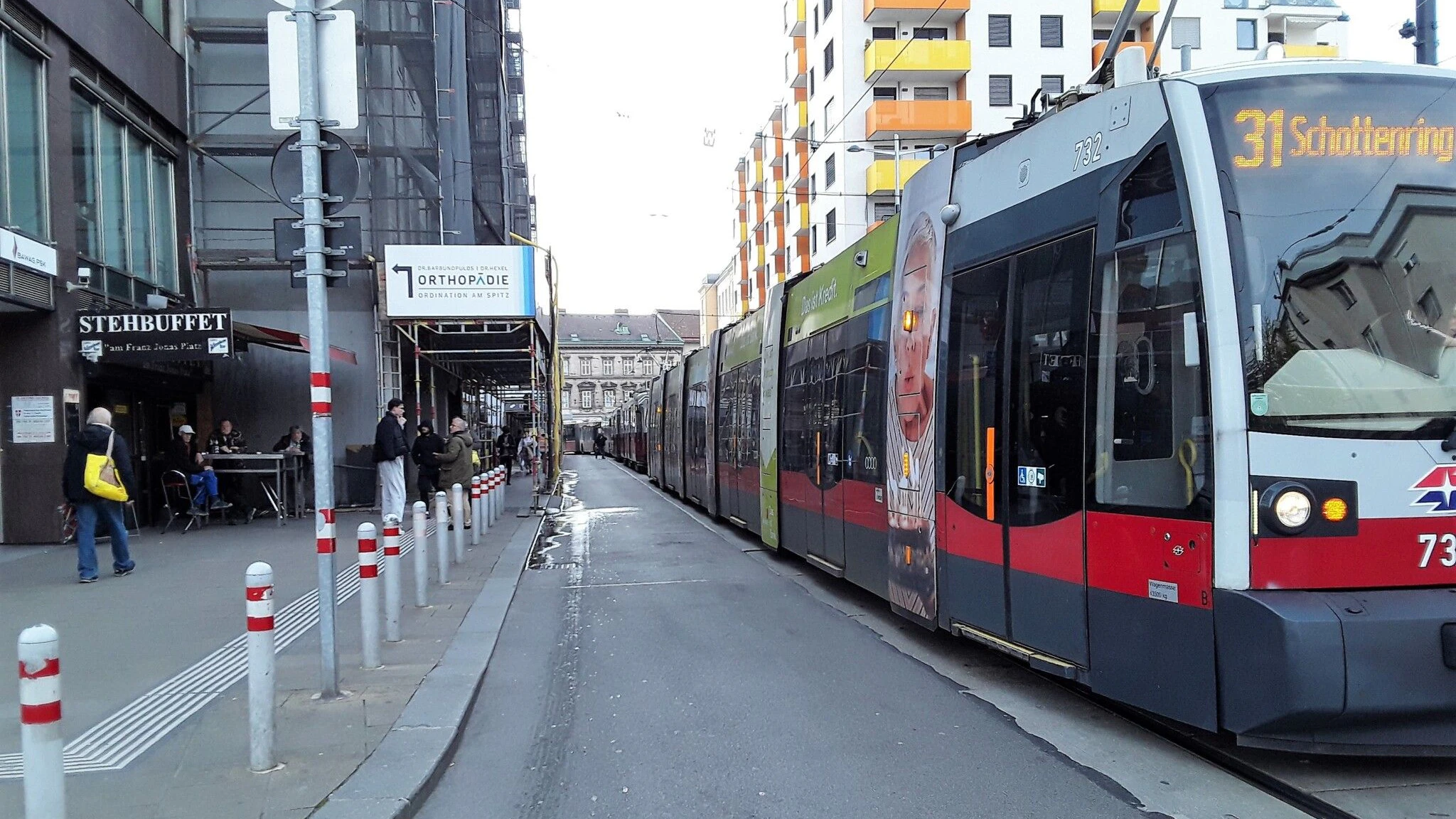 Bim-Linie 31 fällt in Floridsdorf aus.