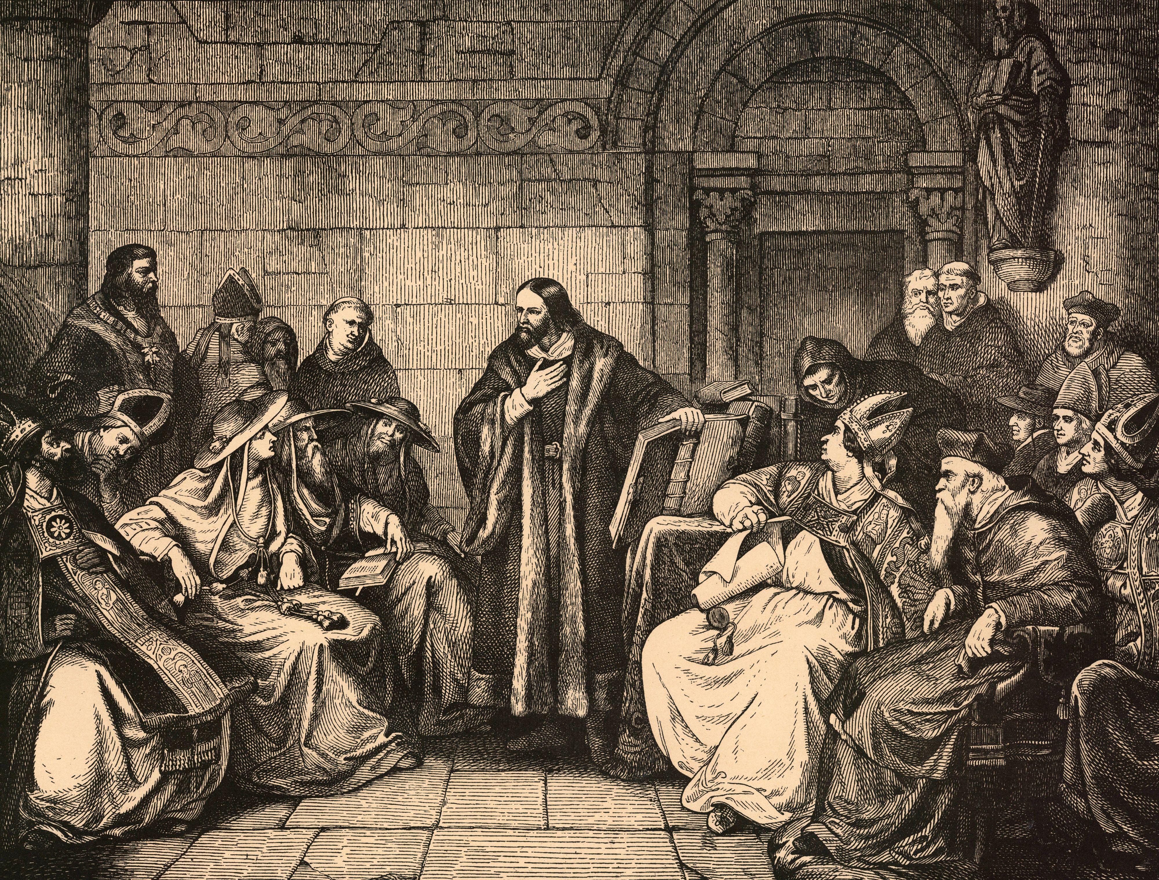 Jan Hus, der böhmische Reformator, wurde auf dem Konstanzer Konzil (1414 bis 1418) wegen Ketzerei verurteilt.
