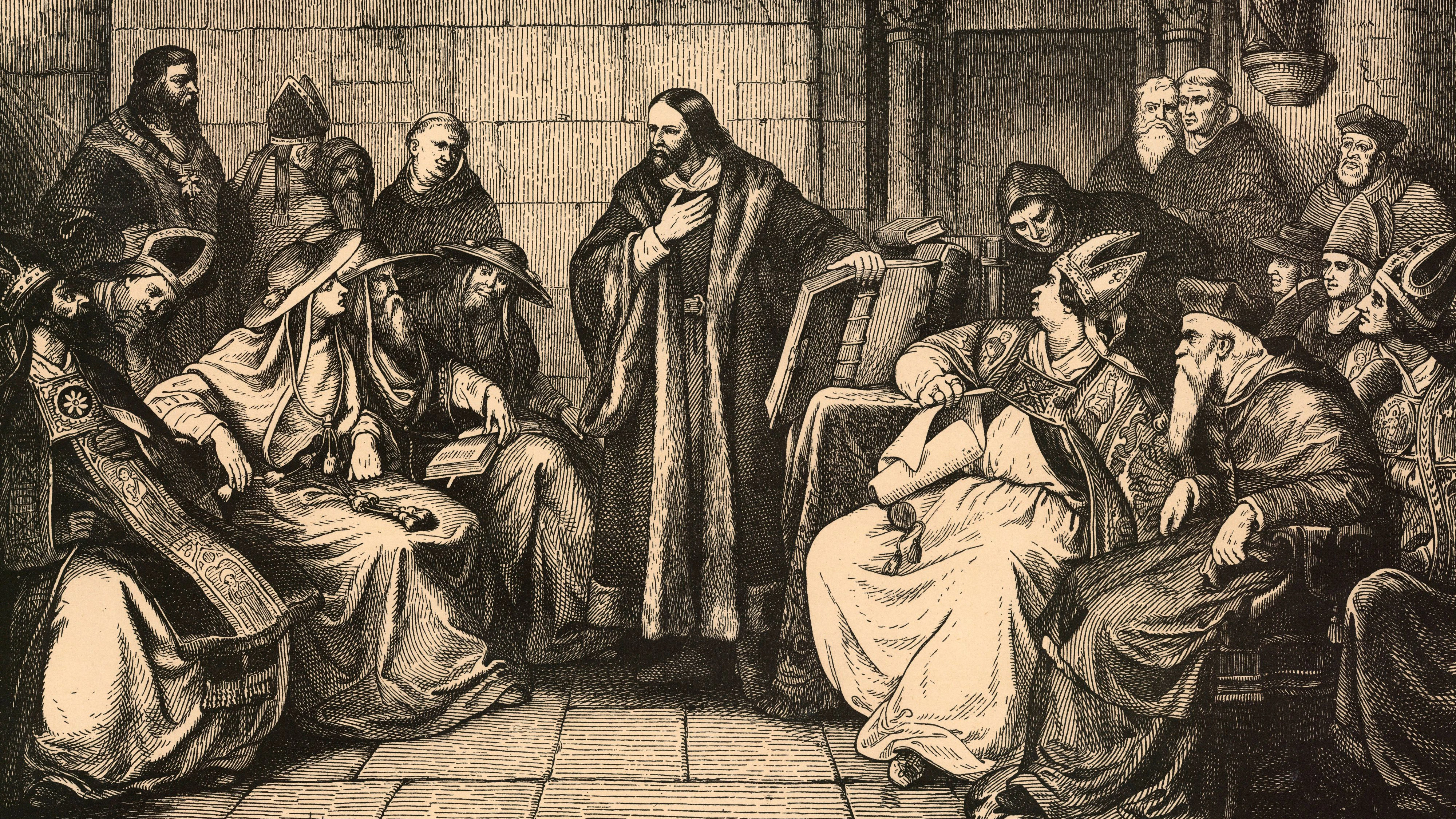 Jan Hus, der böhmische Reformator, wurde auf dem Konstanzer Konzil (1414 bis 1418) wegen Ketzerei verurteilt