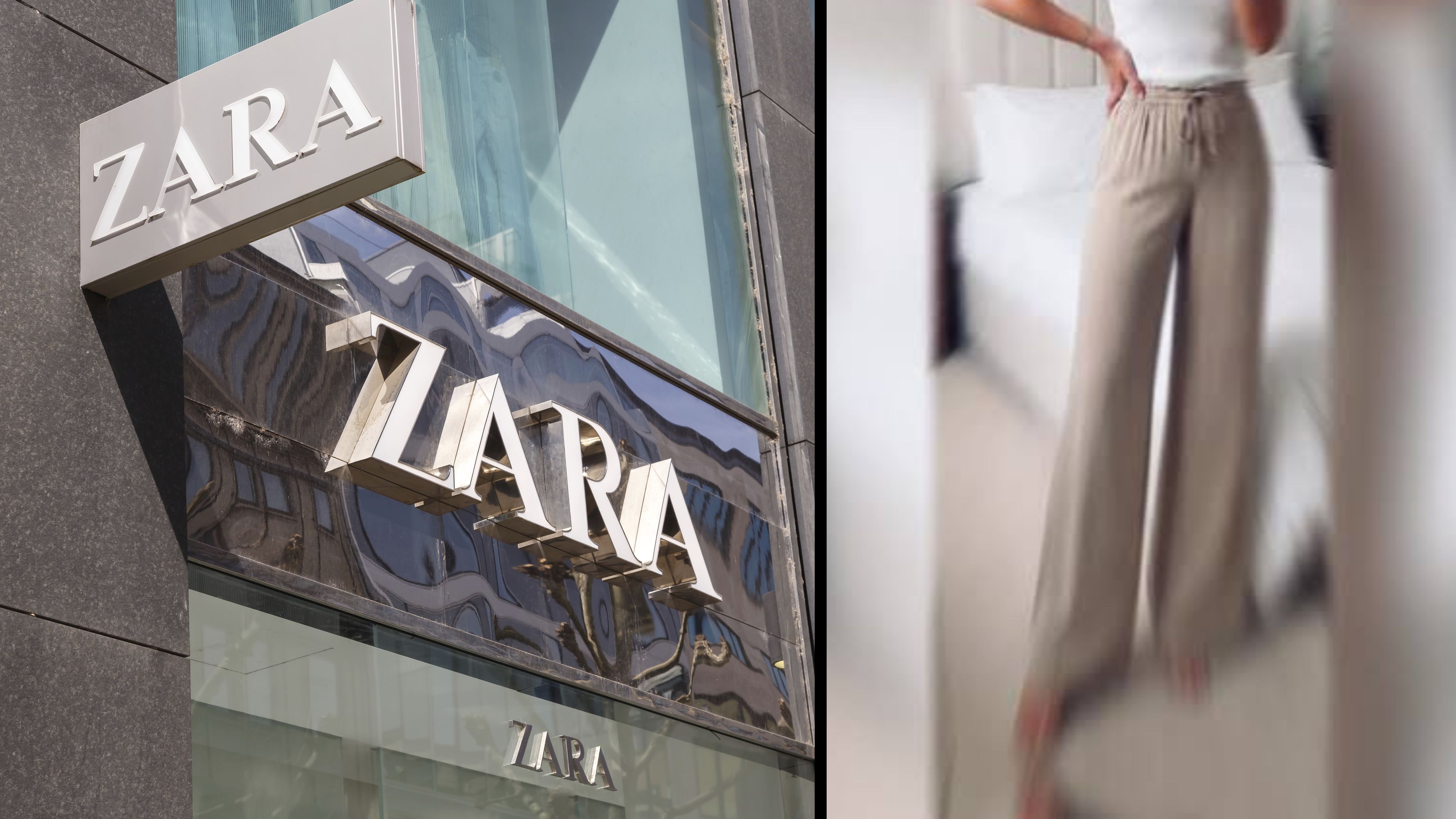 Die angesagte Satinhose mit weitem Bein von Zara wird für viele Frauen zur Stolperfalle.