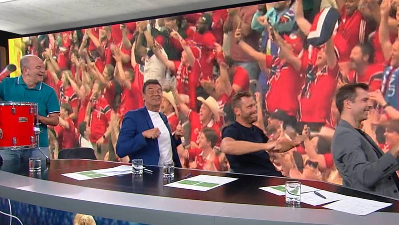 Das ORF-Studio imitiert den Norweger-Jubel und rudert. 