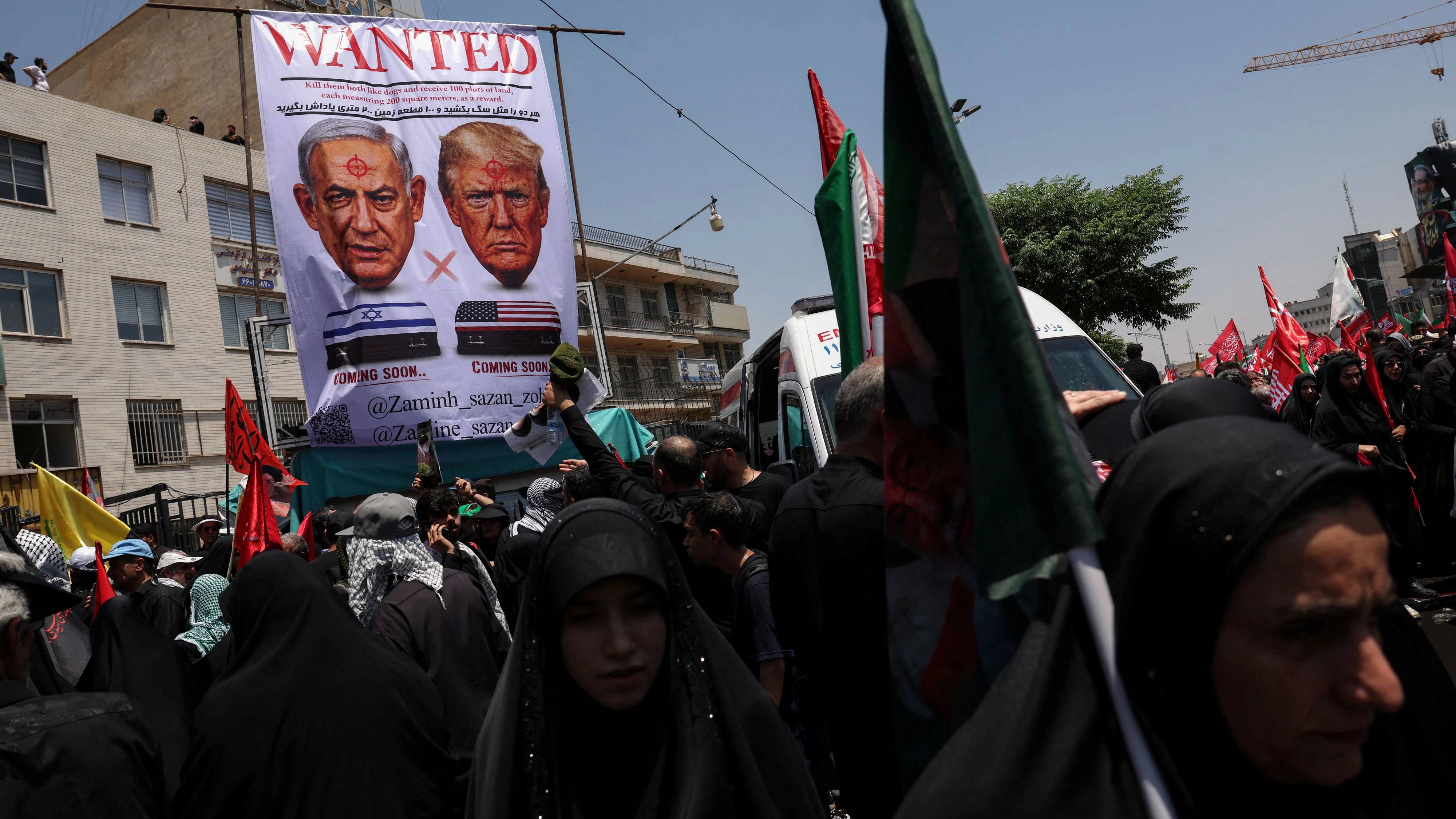 Heute.at - Iran: Trauernde fordern Tod von Trump oder Netanjahu