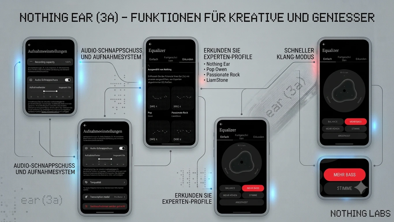 Neu sind Audio Snapshot und die Möglichkeit, Gespräche über Ear aufzuzeichnen, wobei die Aufnahmefunktion in Österreich zum Start nicht verfügbar ist.