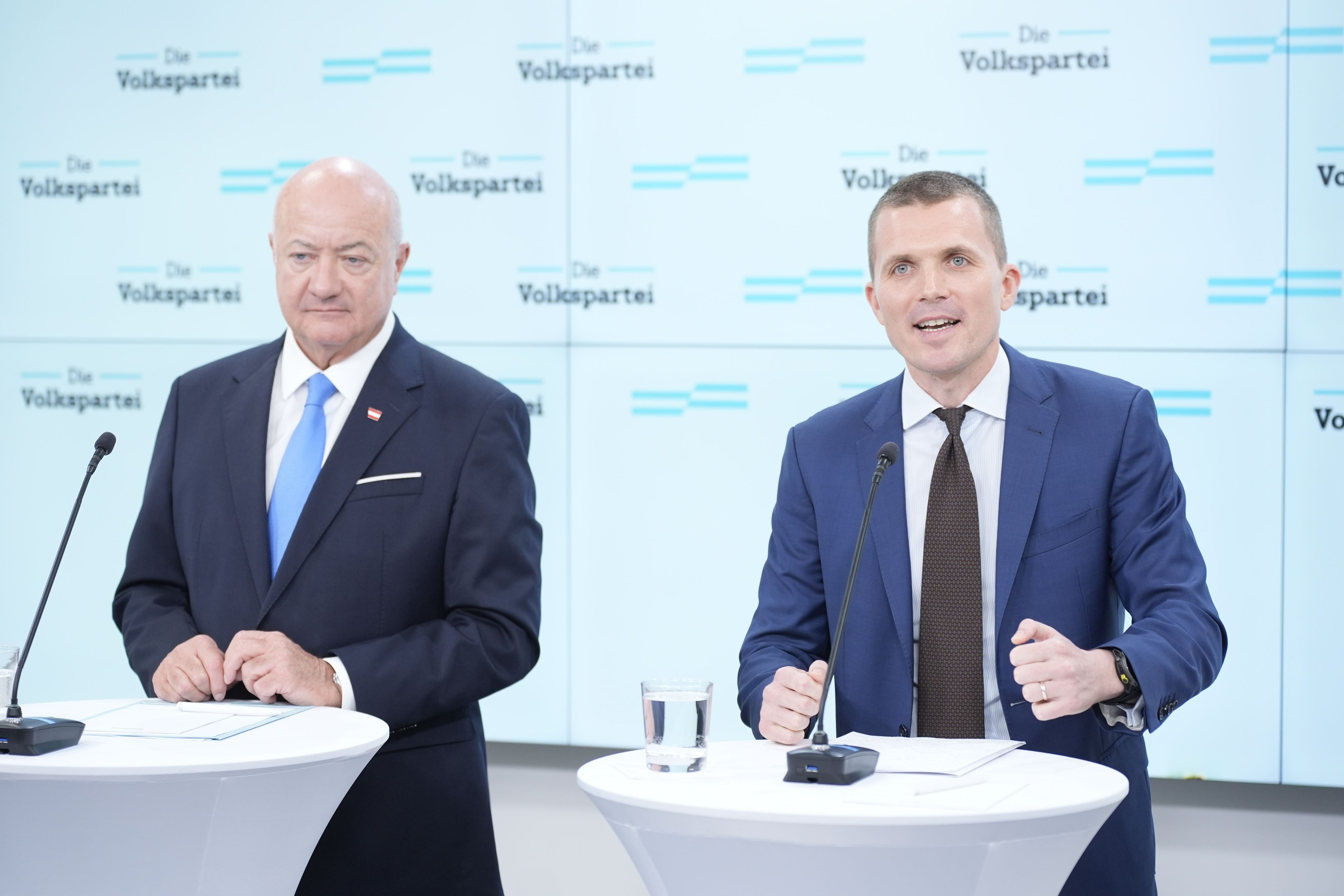 Bundeskanzler Christian Stocker und der neue ÖVP-Generalsekretär Markus Gstöttner