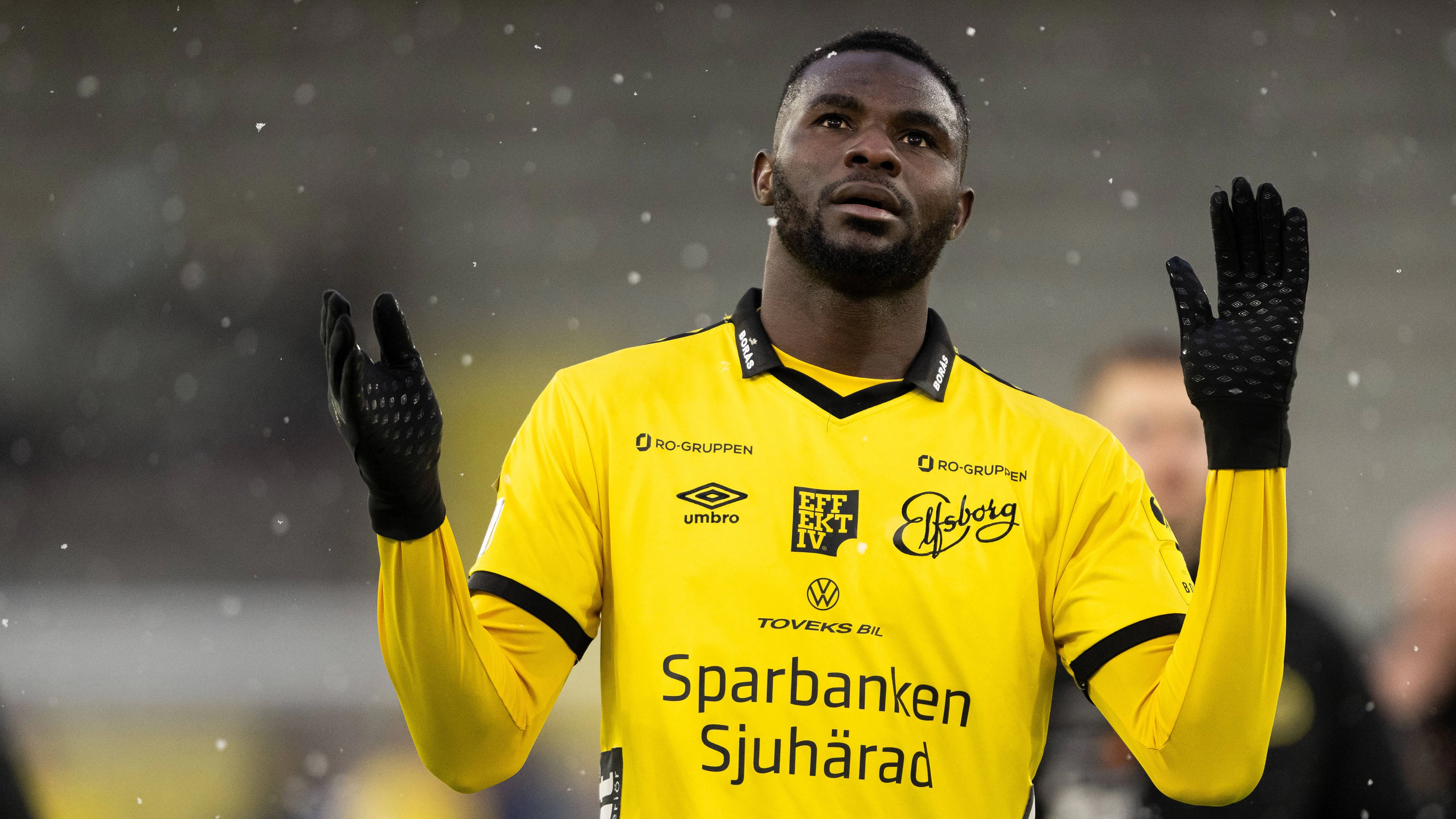 260222 Elfsborgs Ibrahim Buhari jublar efter fotbollsmatchen i Svenska Cupen mellan Elfsborg och Helsingborg den 22 februari 2026 i Boras. *** 260222 Elfsborgs Ibrahim Buhari cheers after the Swedish Cup football match between Elfsborg and Helsingborg on February 22, 2026 in Boras PUBLICATIONxNOTxINxSWExNORxFINxDEN Copyright: JÖRGENxJARNBERGER BB260222JJ039