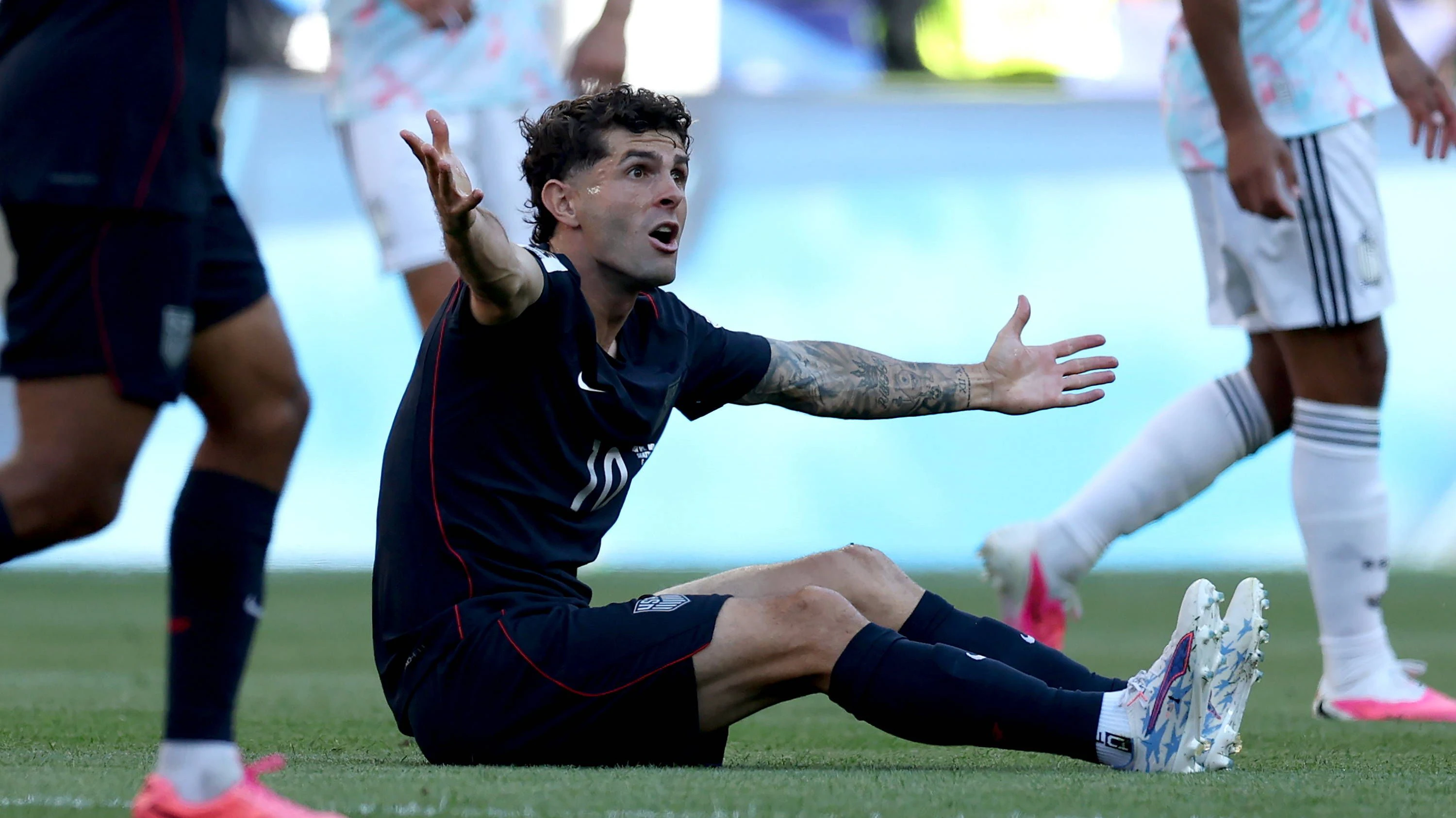 FIFA World Cup, WM, Weltmeisterschaft, Fussball 2026 - Round of 16 - USA vs Belgium Christian Pulisic of USA gestures during the FIFA World Cup 2026 Round of 16 match USA against Belgium, in Seattle, USA, 06 July 2026. SEATTLE United States PUBLICATIONxINxGERxAUTxINDxONLY Copyright: xCHRISTOPHERxTORRESx