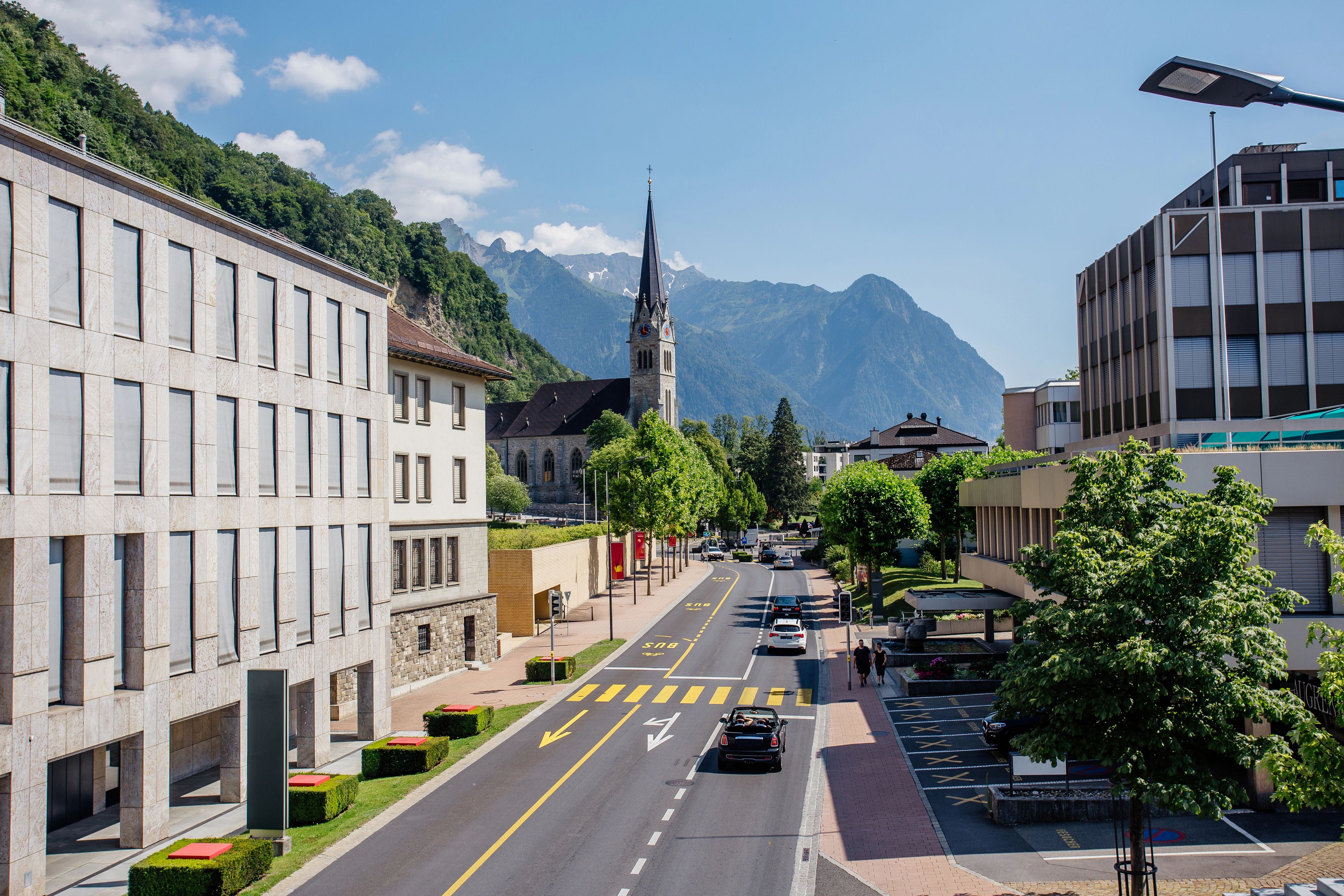 Hauptstraße in Vaduz, Liechtenstein