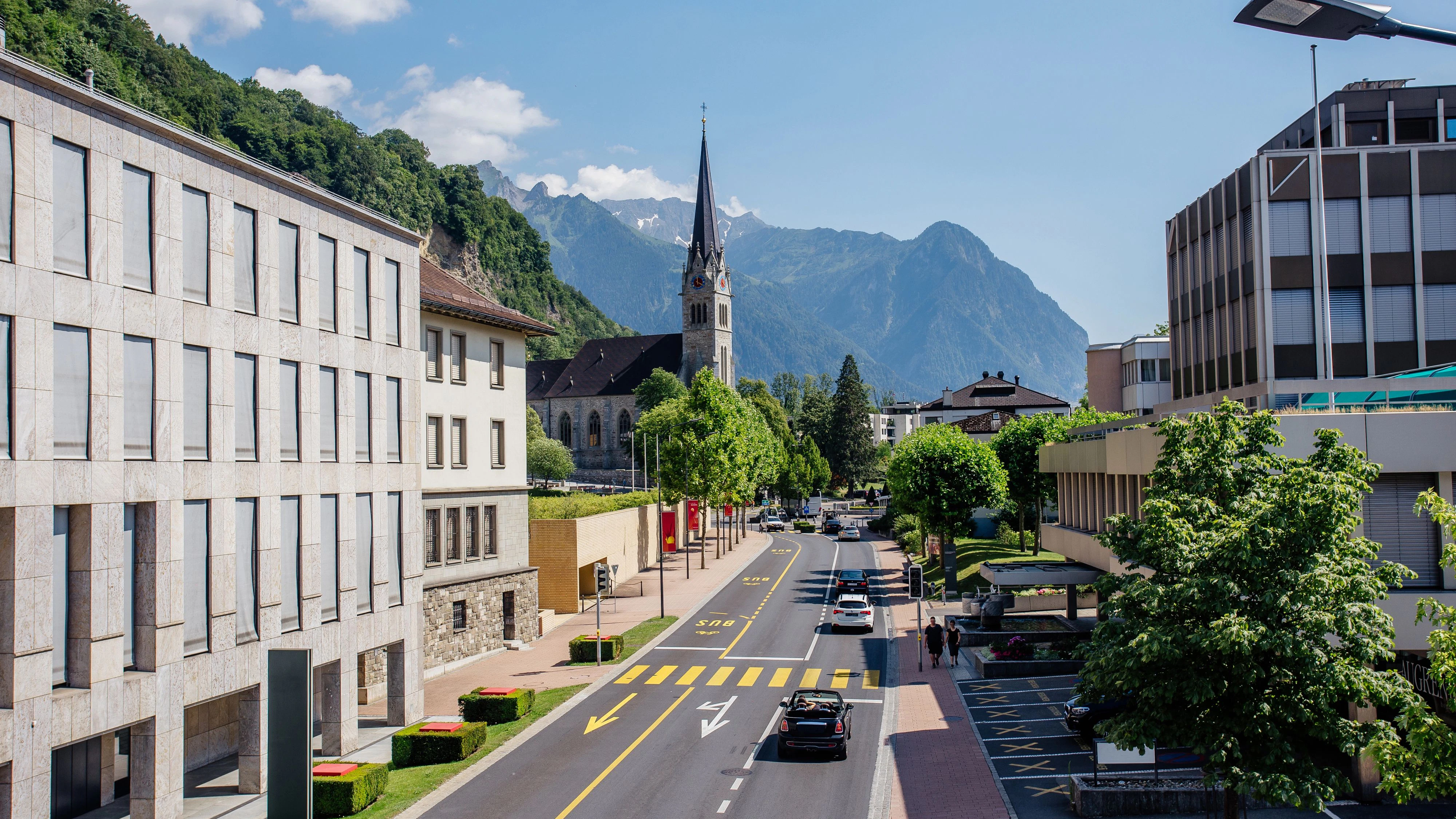 Hauptstraße in Vaduz, Liechtenstein