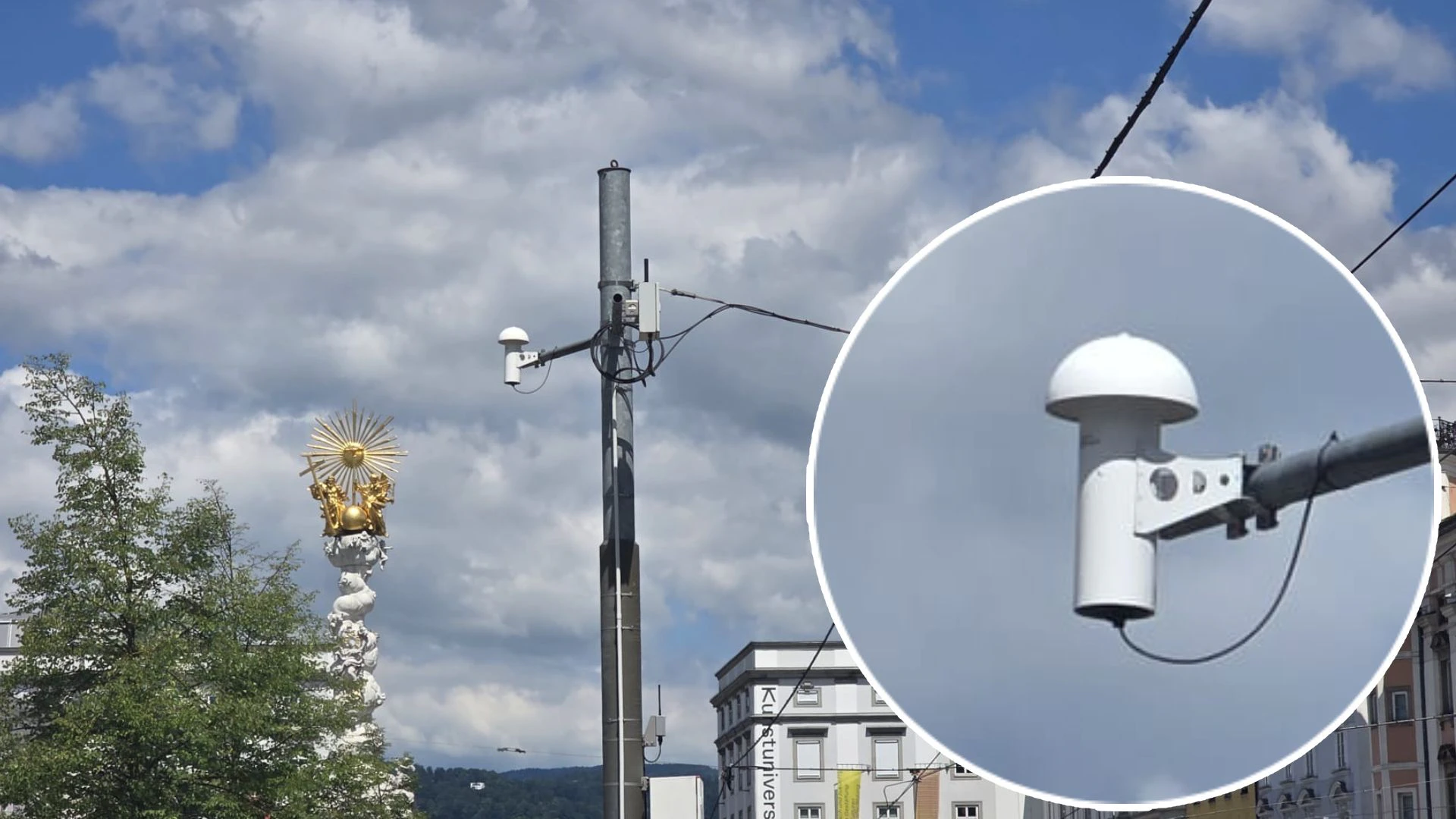 Eine der städtischen Messstellen – im Bild am Hauptplatz.