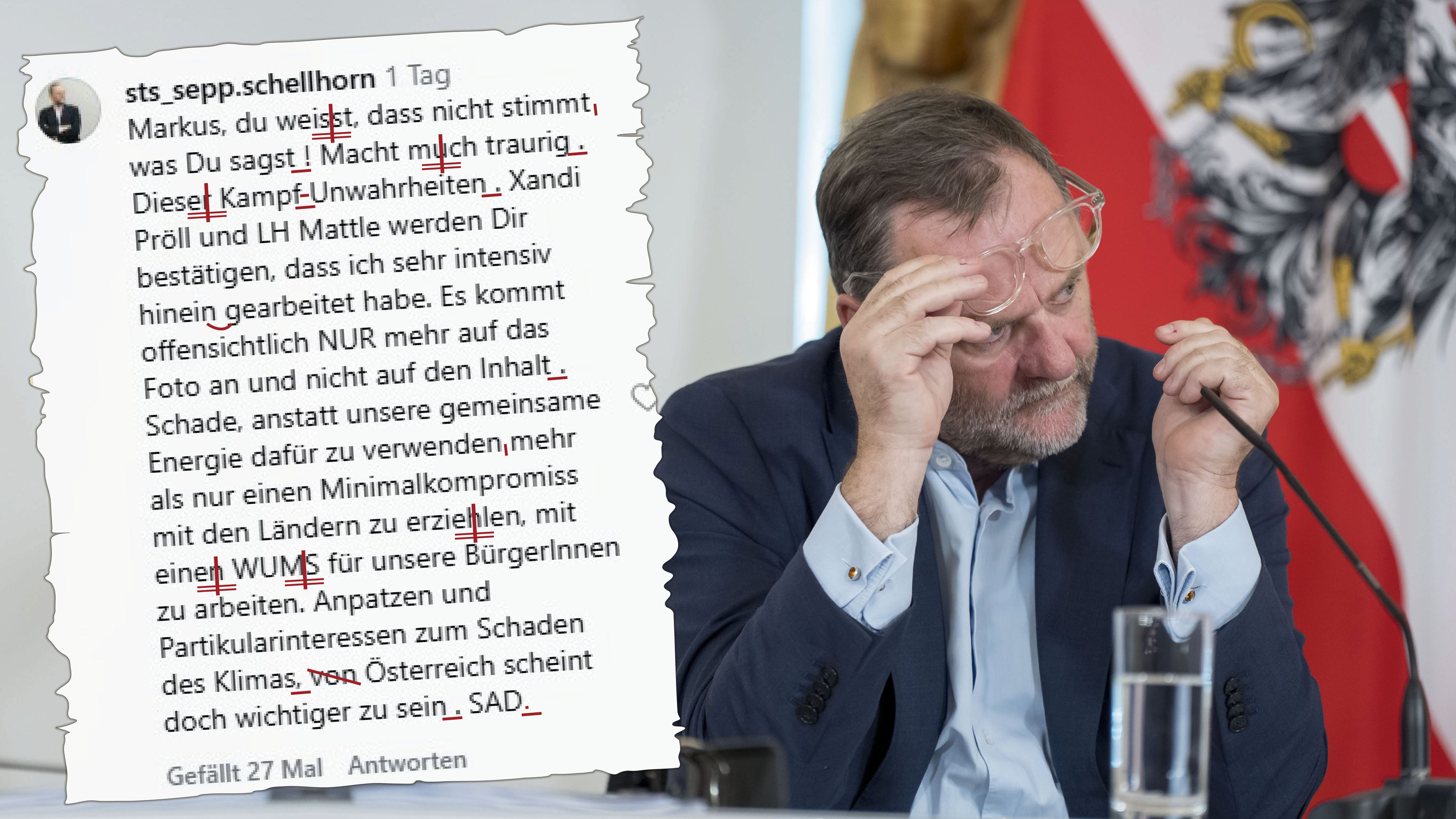 Neos-Staatssekretär Sepp Schellhorn hat den Rechtschreib-Durchblick verloren.