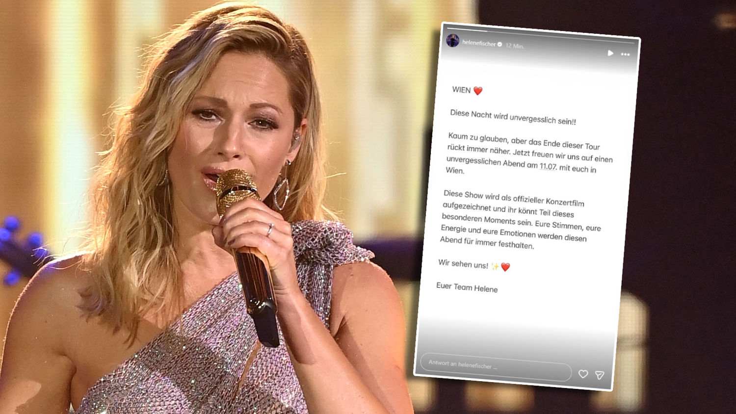 Helene Fischer meldet sich bei ihren österreichischen Fans.